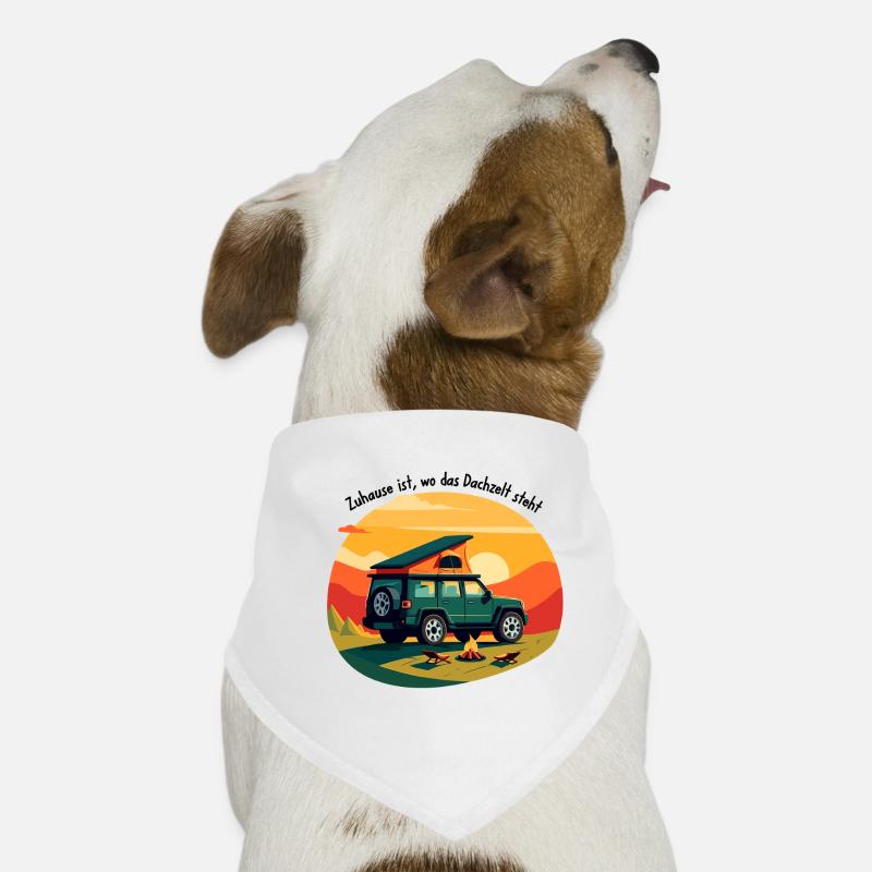 Adventurous camping car at sunset Dog Bandana