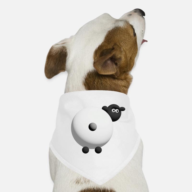 Conception de câlins 3D de mouton - Bandana pour chien - blanc