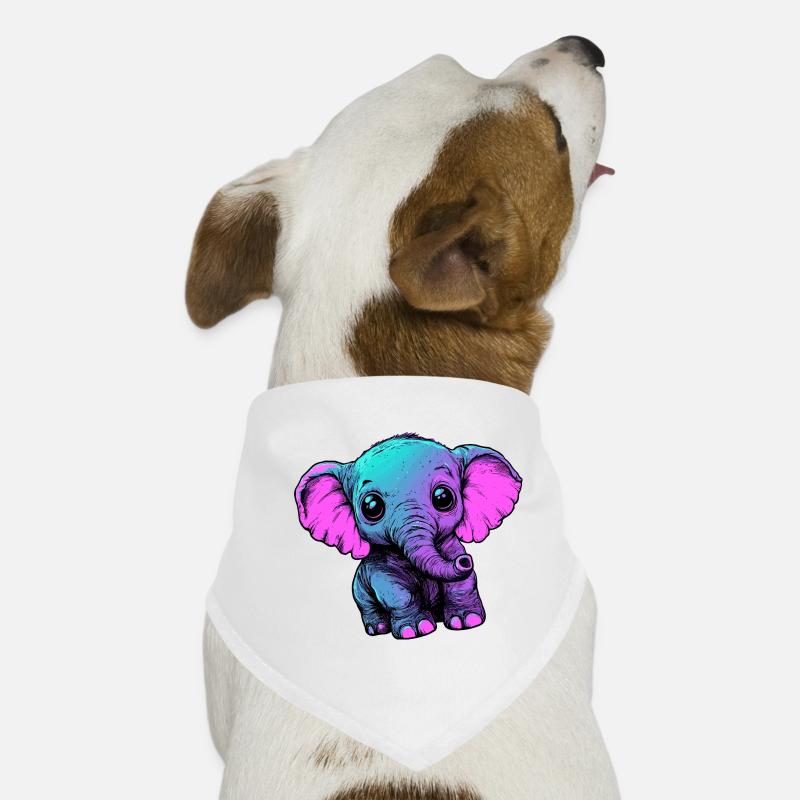 Neon Elephant Pop Art Colors Dog Bandana