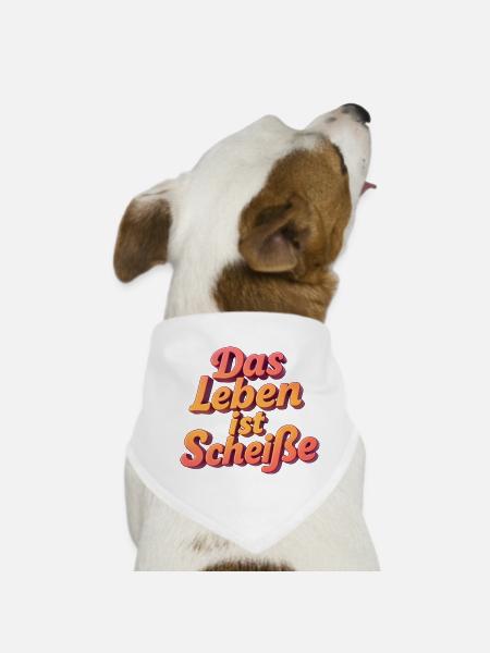 Das Leben ist Scheiße - Hunde-Bandana - Weiß - Vorne
