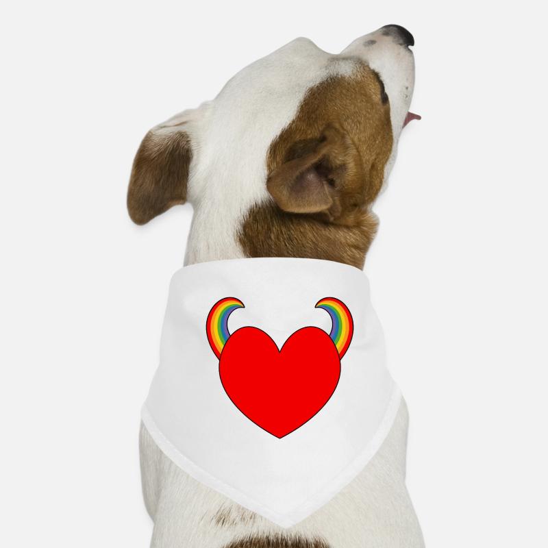 Rotes Herz mit Regenbogenhörnern Hunde-Bandana