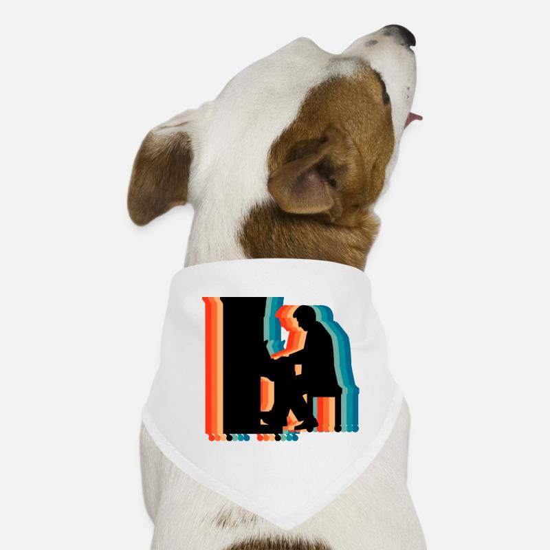 Piano Player Retro Silhouette Musical Gift Dog Bandana