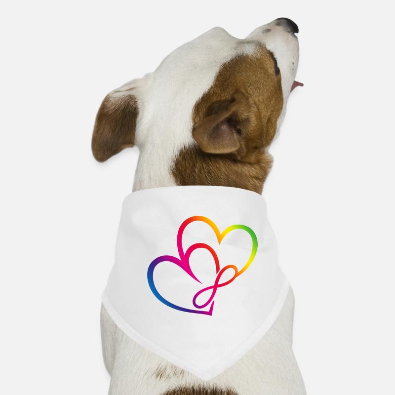 Zwei Herzen Regenbogen Infinity Love CSD LGBT Hunde-Bandana
