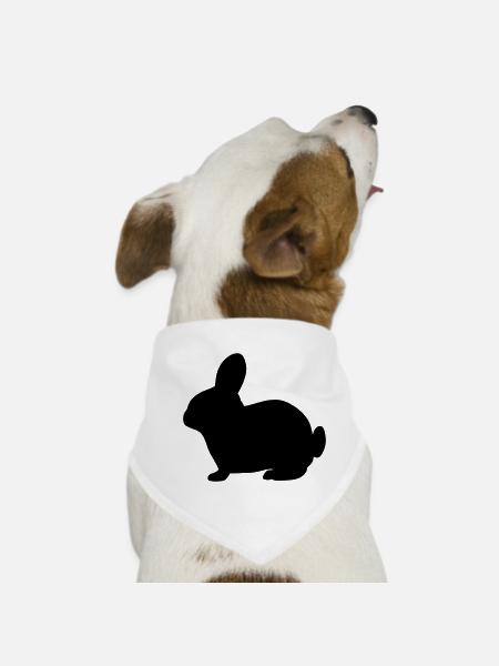 Rabbit - Dog Bandana - white - Front