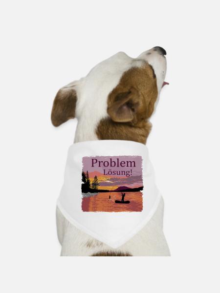 Problem Lösung Angeln - Hunde-Bandana - Weiß - Vorne