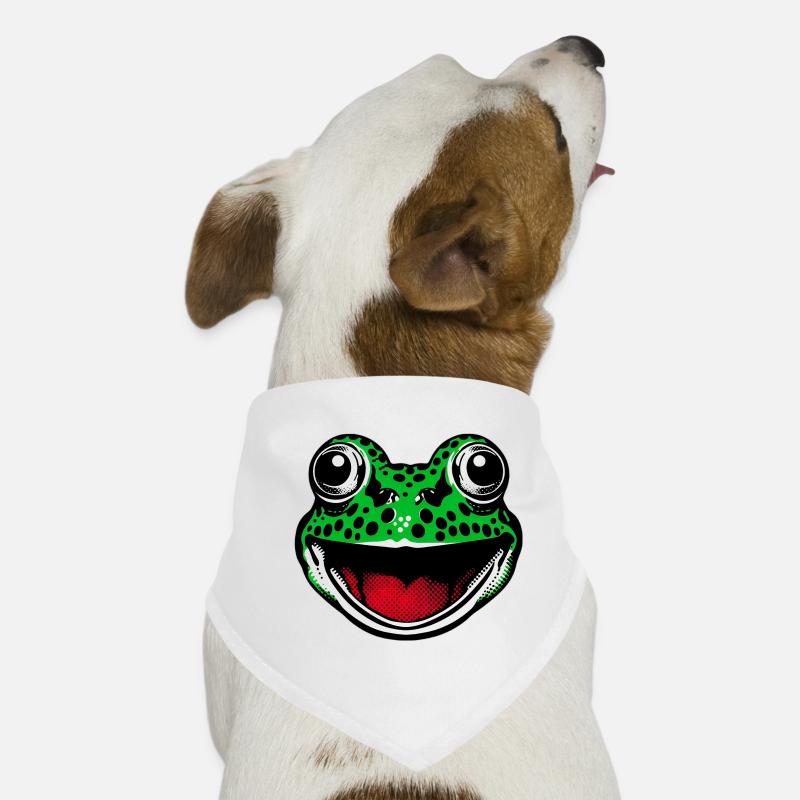 Frosch - Hunde-Bandana - Weiß