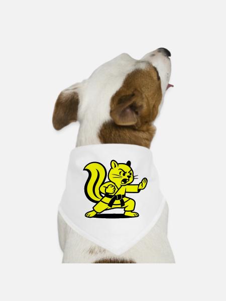 Karate Squirrels! - Dog Bandana - white - Front