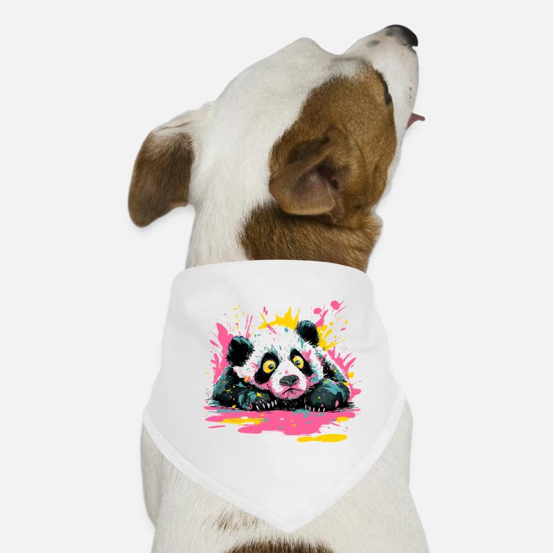 Panda Splash Pop-Art Farbspritzer Hunde-Bandana