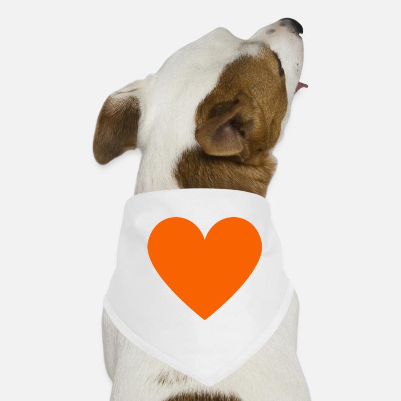 Orange heart neon retro style Dog Bandana