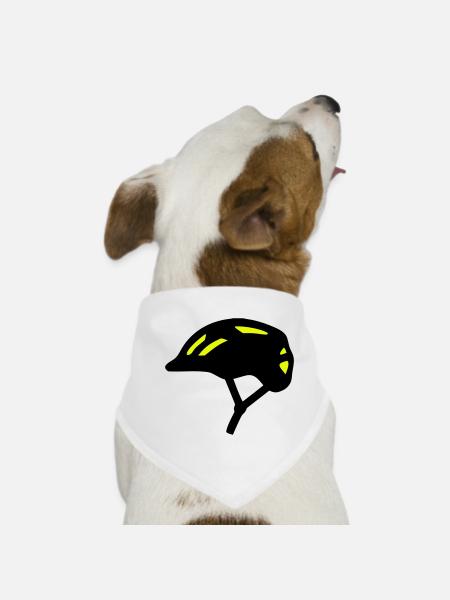 Bicycle Helmet Silhouette - Dog Bandana - white - Front