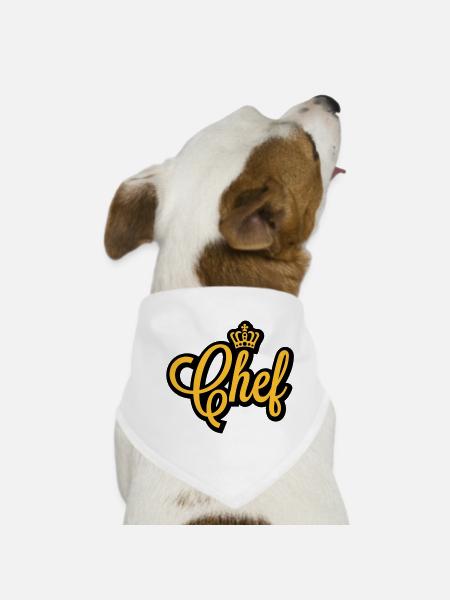 Chef | Crown | Krone - Dog Bandana - white - Front
