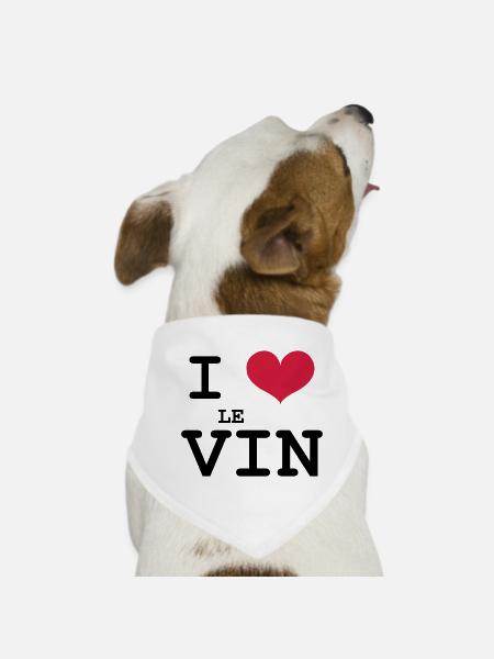 I Love le Vin - Bandana pour chien - blanc - Devant