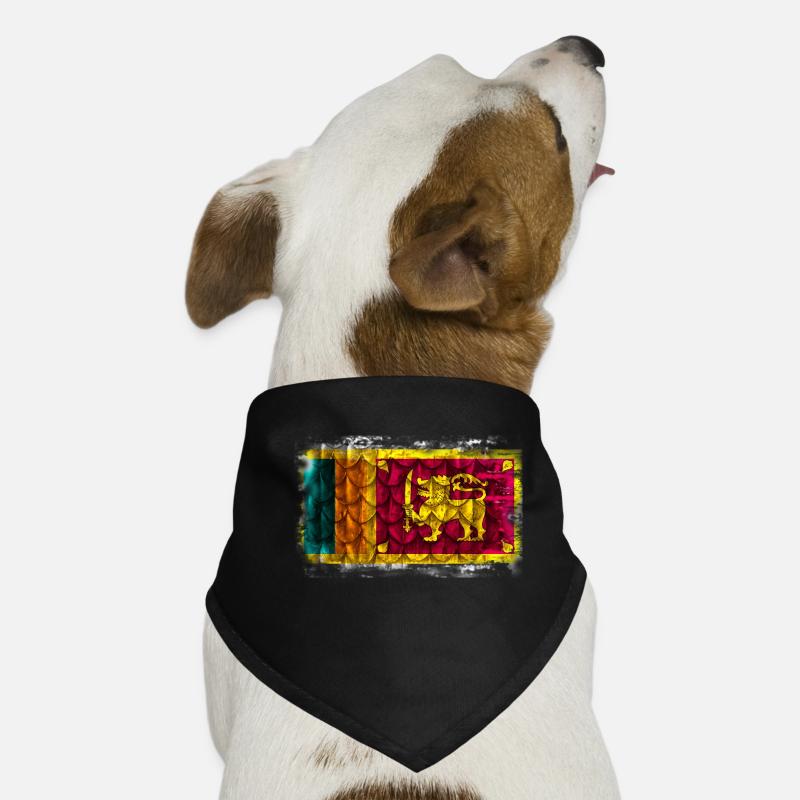 Sri Lanka Flagge mit Federn Hunde-Bandana