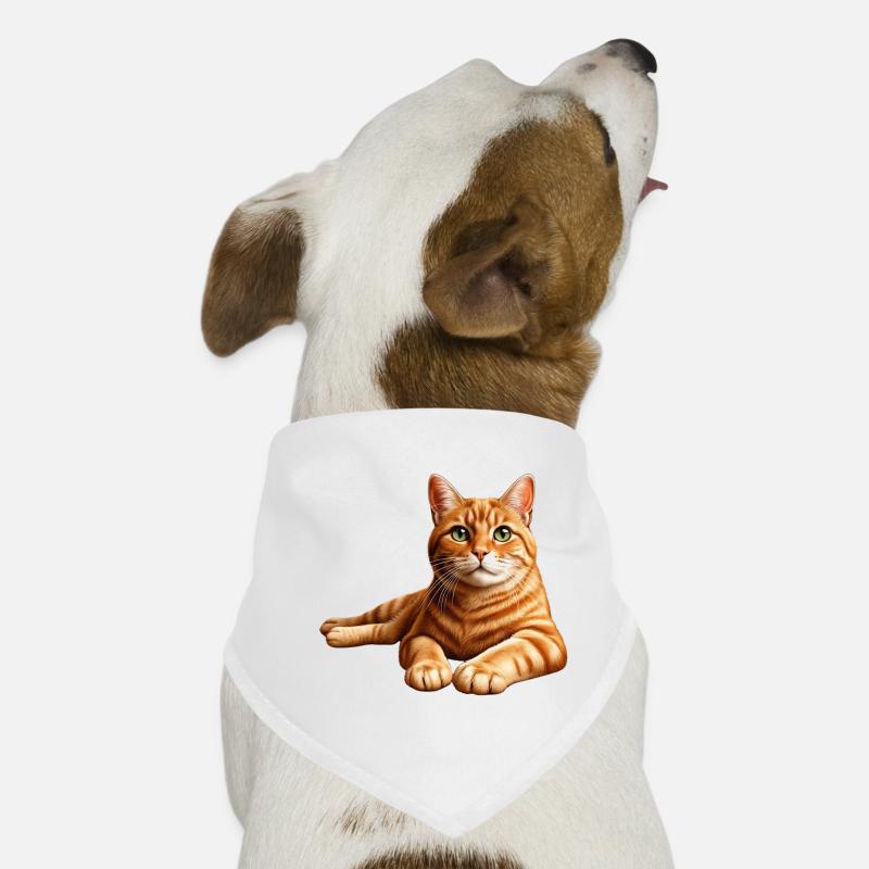 Realistic Orange Tabby Cat Portrait Dog Bandana