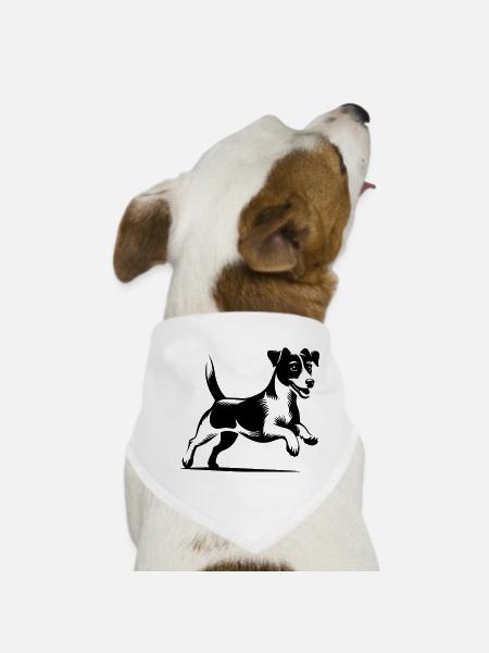 Jack Russell Terrier - Hunde-Bandana - Weiß - Vorne