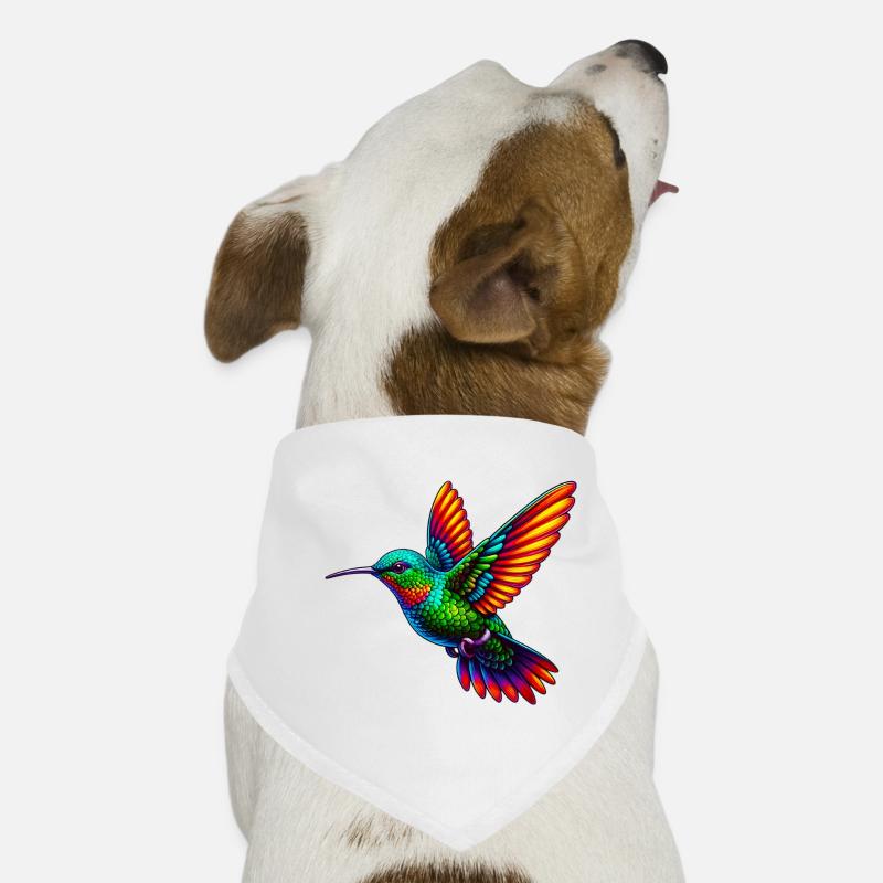 Kolibri - Hunde-Bandana - Weiß