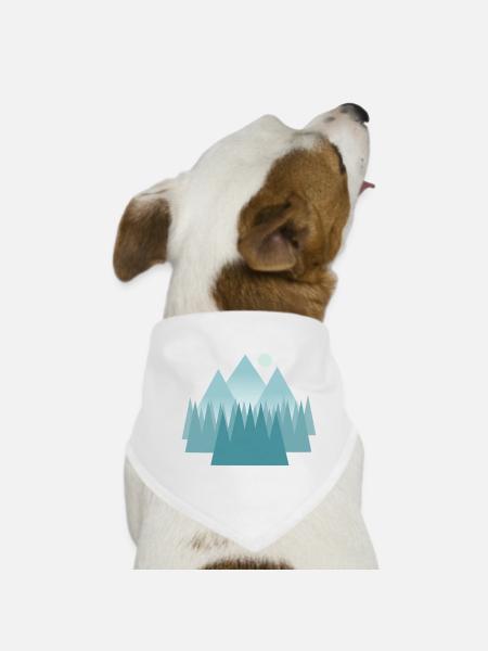 Astral mountain landscape in blue tones - Dog Bandana - white - Front
