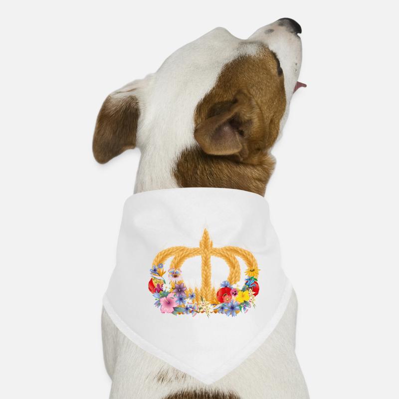 Ährenkrone mit Blumen – Symbol für Natur und Ernte Hunde-Bandana