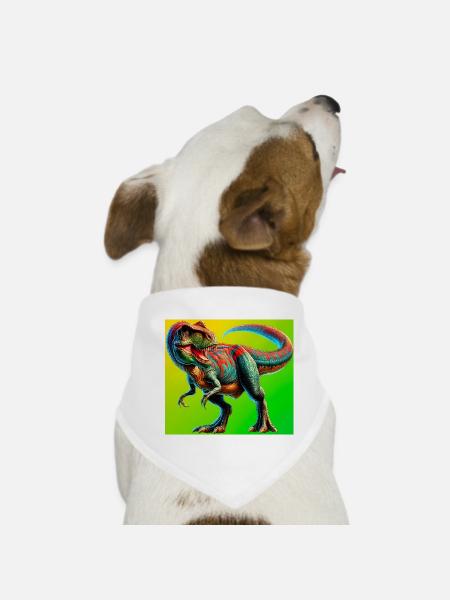 dinosaur - Dog Bandana - white - Front