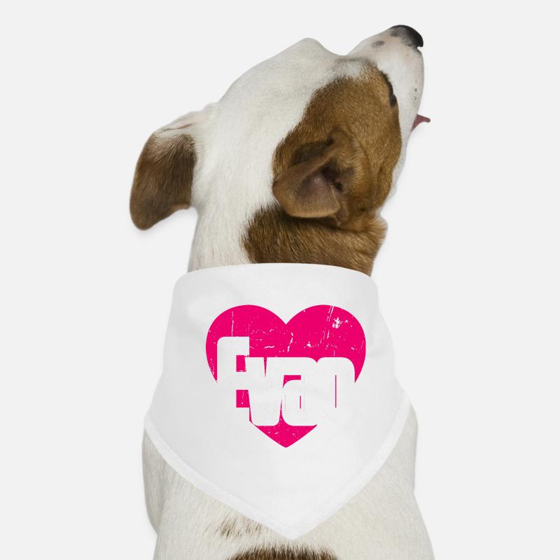 J’aime Evan Coeur rose J’aime Evan Bandana pour chien