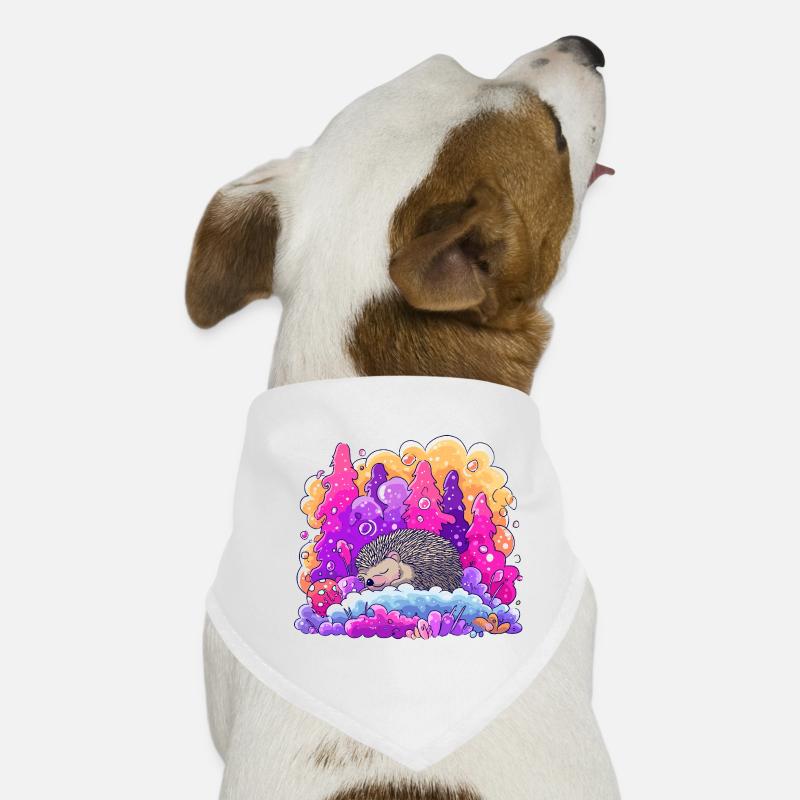 Schlafender Igel im Neonwald Hunde-Bandana