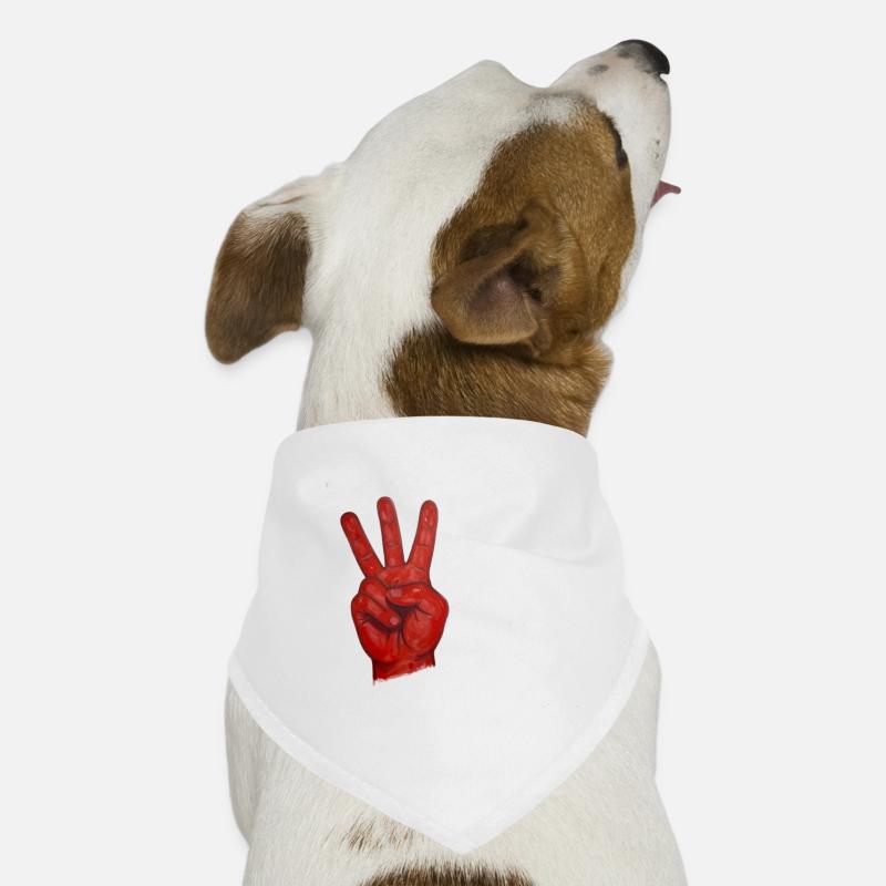 Rote Friedenshand Zwei-Stempel Hunde-Bandana