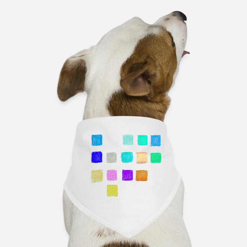 Colored Pencil Colors Squares Pattern - Abstract Dog Bandana