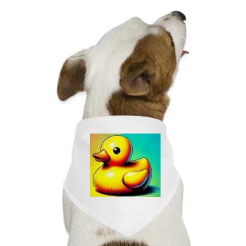 Ente Ente Ente Ente Ente - Hunde-Bandana - Weiß - Vorne