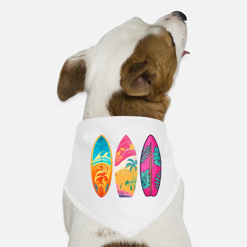 Surf Tropic Colorful Triptych Dog Bandana