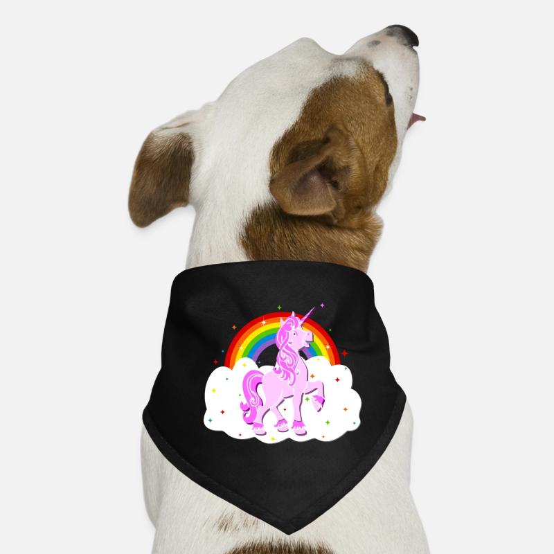 pink unicorn rainbow cloud stars Dog Bandana