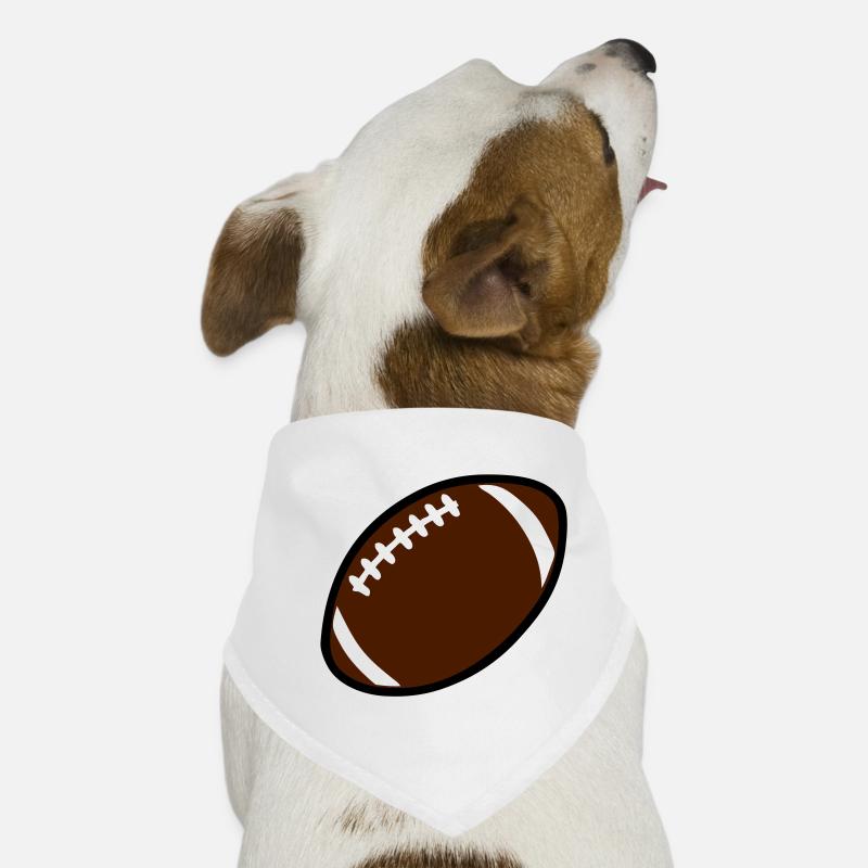 Rugby-Ball oder Fußball americain712 - Hunde-Bandana - Weiß