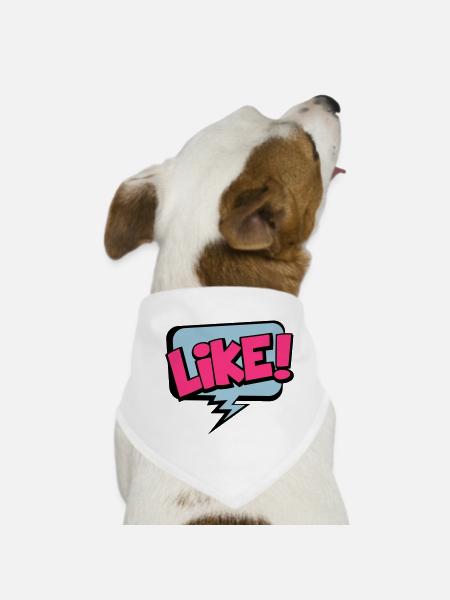 like - Dog Bandana - white - Front