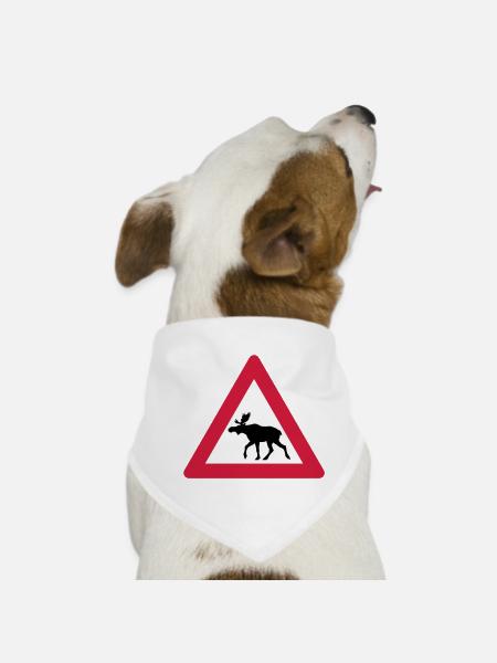 Avertissement Moose Connexion - Bandana pour chien - blanc