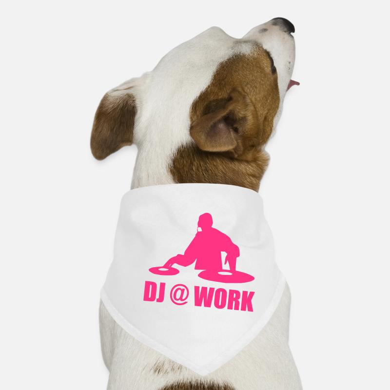 DJ @ Work - Dog Bandana - white