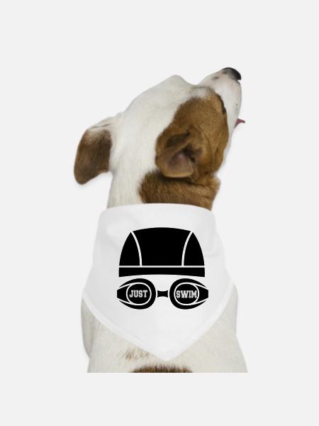 Just swim - Dog Bandana - white