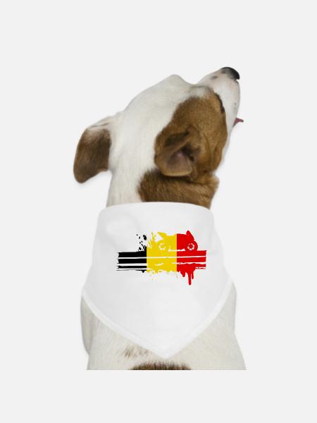 Motorrad Motorsport Belgien Rennstreifen - Hunde-Bandana - Weiß - Vorne