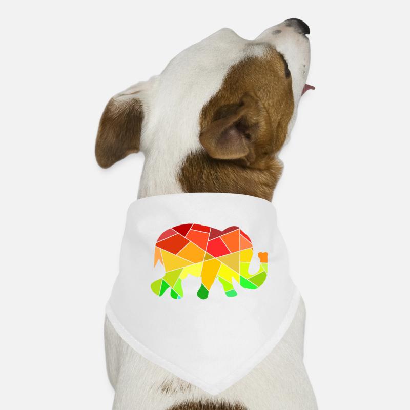 Figures géométriques colorées d’éléphant Bandana pour chien