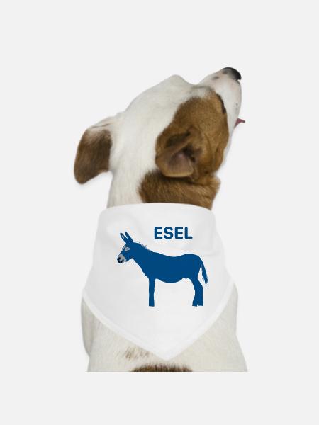 Esel in blau (und andere Farben) - Hunde-Bandana - Weiß - Vorne