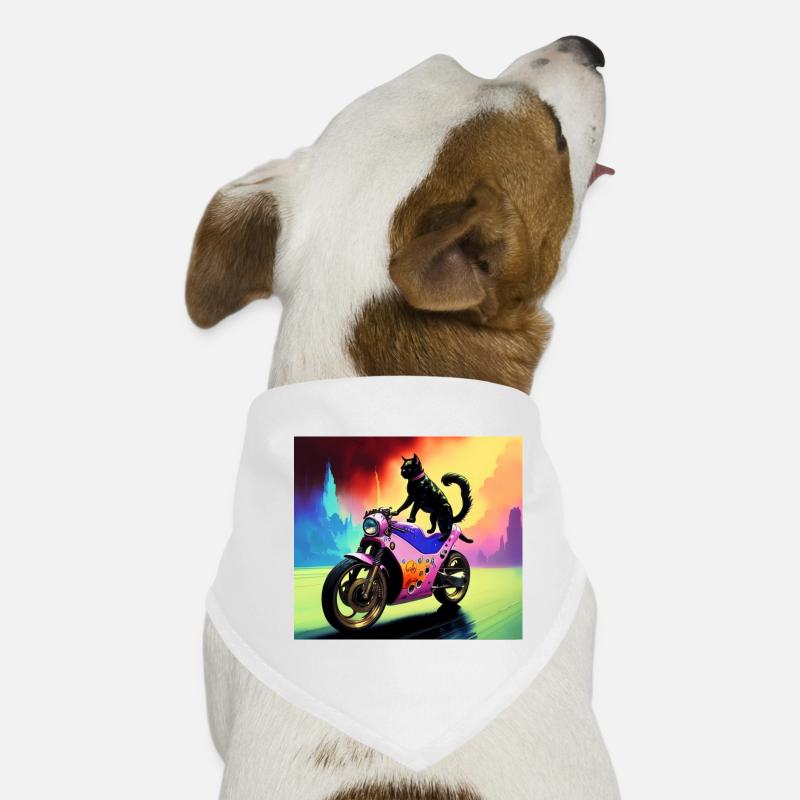 Chat sur moto Bandana pour chien