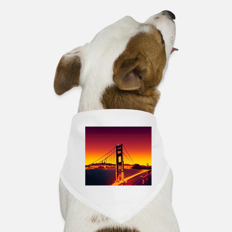 Coucher de soleil sur le Golden Gate Bridge de San Francisco Bandana pour chien