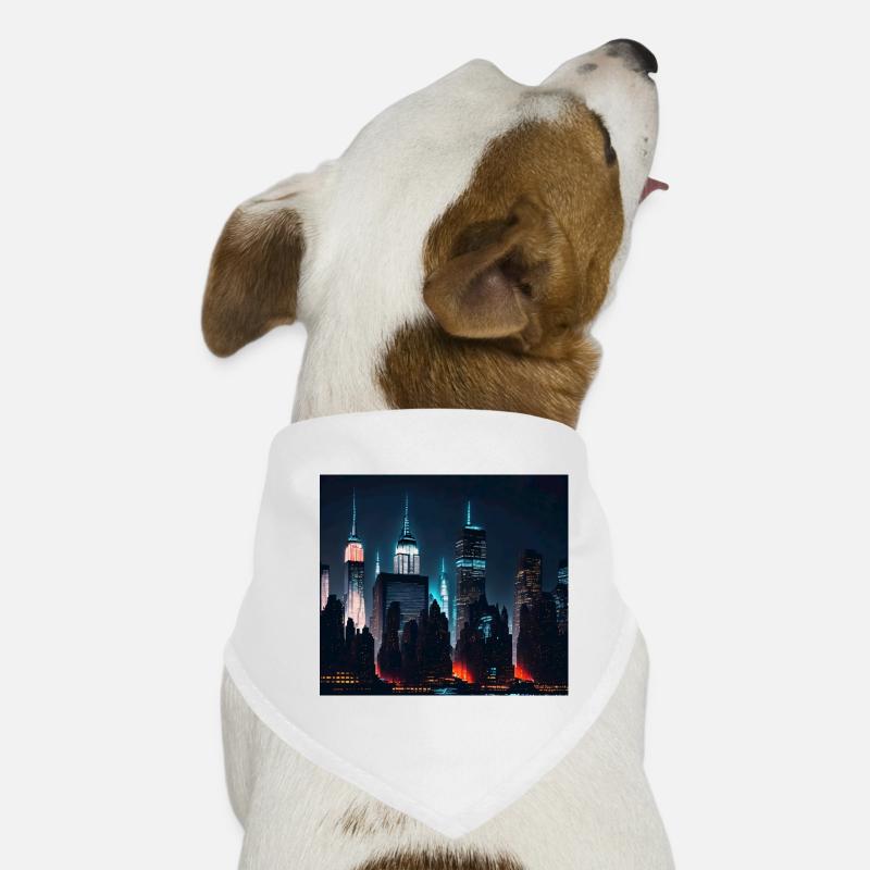 Skyline Nachts Hunde-Bandana