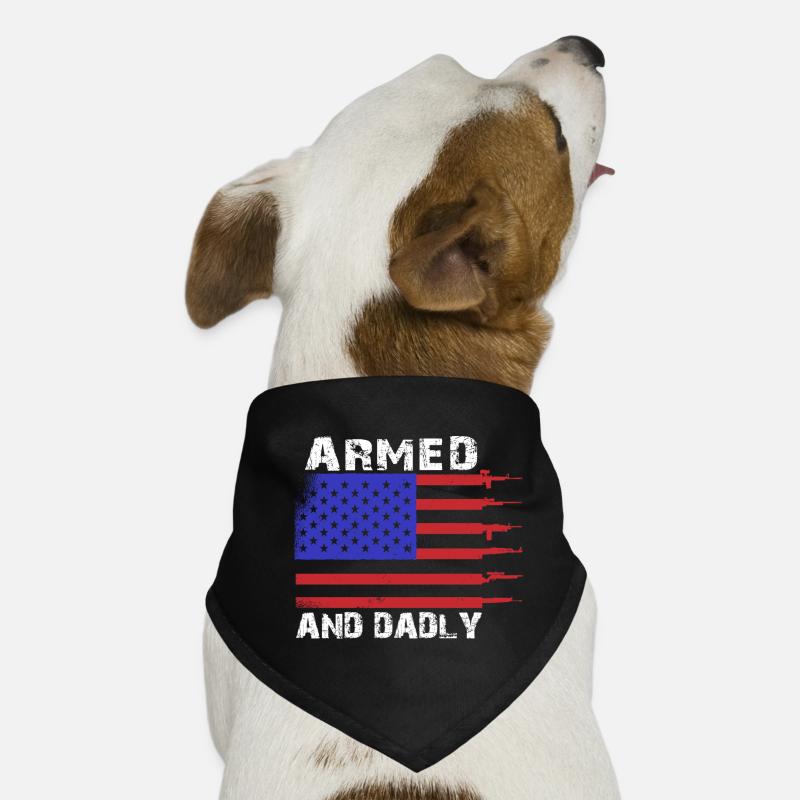 Armed and paternal Funny paternal fathers Dog Bandana