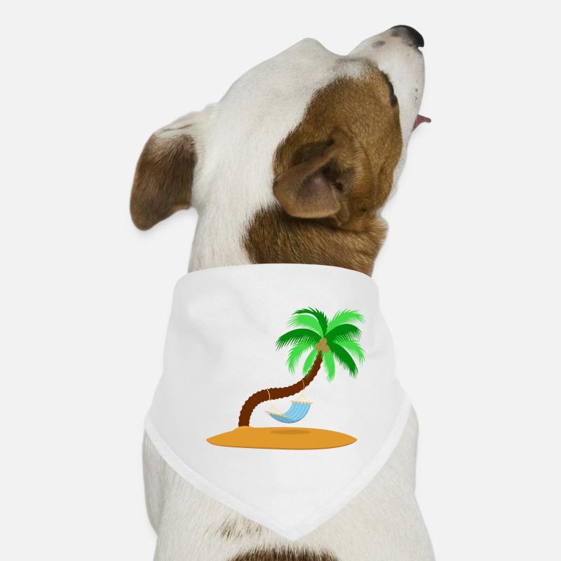 Île solitaire avec palmier et hamac Bandana pour chien