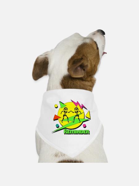 Reminder 80s - Hunde-Bandana - Weiß - Vorne