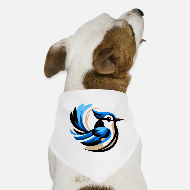Blauhäher - Hunde-Bandana - Weiß