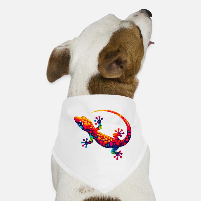 Gecko - Hunde-Bandana - Weiß