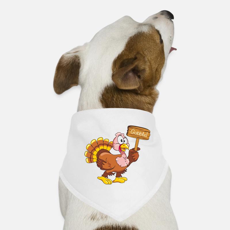 Funny turkey with wooden pointer Dog Bandana