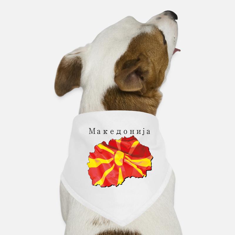 Drapeau de la Macédoine sur la carte de la Macédoine MK Bandana pour chien