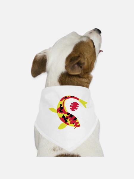 Poisson abstract en couleurs vives - Bandana pour chien - blanc - Devant
