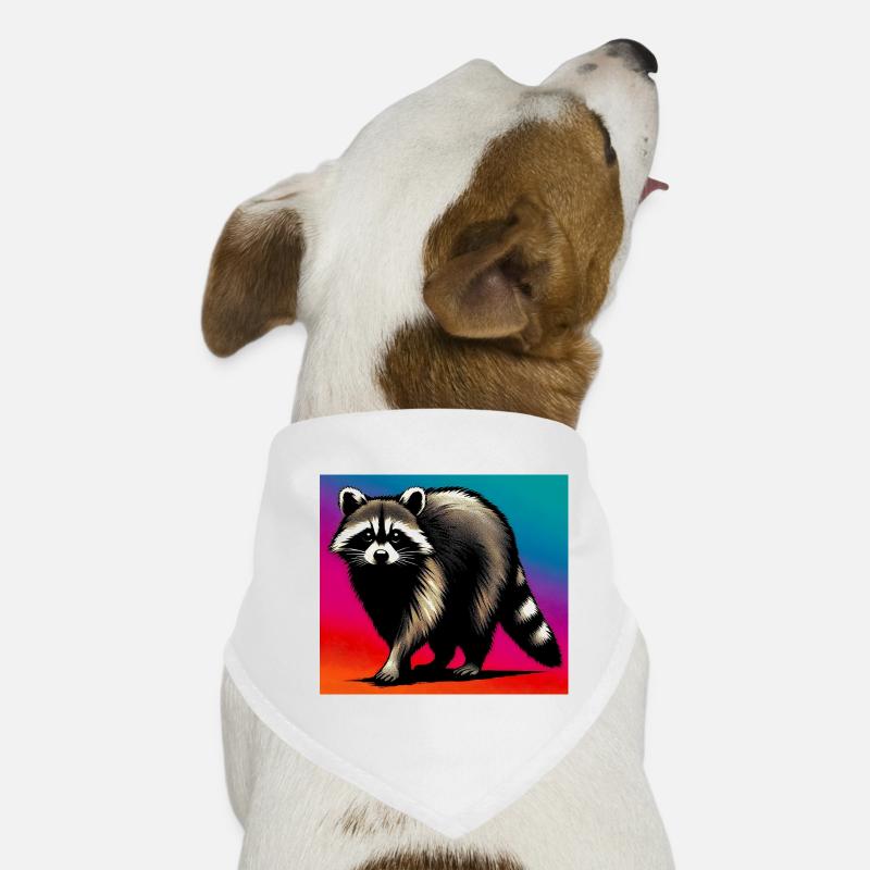 Waschbär - Hunde-Bandana - Weiß